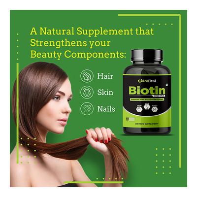 Nutrafirst Biotin 5000 mcg Capsule 60's - Hair & Skin
