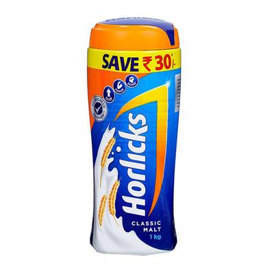 Horlicks Health Drink Powder - Classic Malt 1 kg (Pet Jar) - Daily Health Drinks