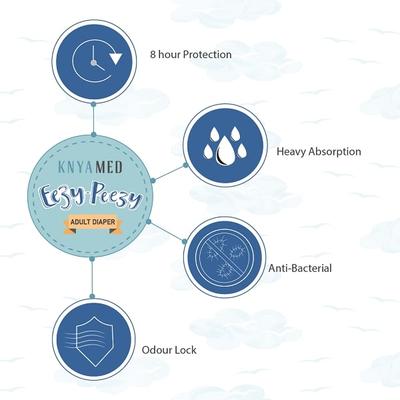 KNYA Med Eezy-Peezy Adult Diaper (XL) 10's - Adult Diapers & Pads
