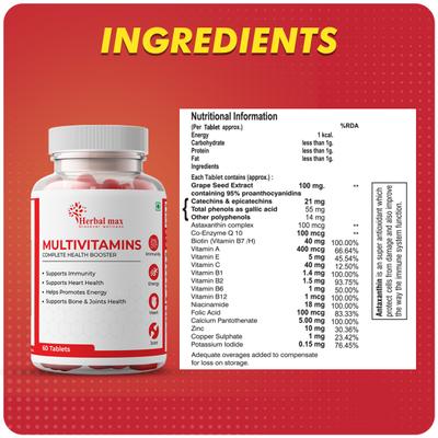 Herbal Max Multivitamins Tablet 60's - Multi-Vitamins