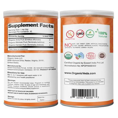 Organic Veda Triphala Powder 227 gm - Pure Herbs