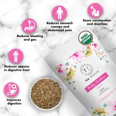 Tea Treasure Wellness Tea Leaves - Belly Soother 50 gm (Pouch) - Teas