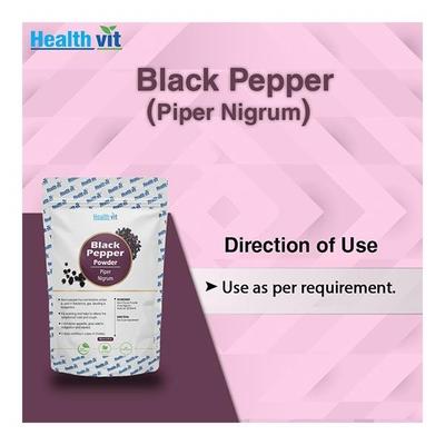 Healthvit Natural Black Pepper Powder (Piper Nigrum) 100 GM - Herbal Dietary Supplement