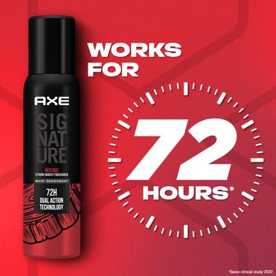 Axe Signature Body Deodorant (72H Dual Action Technology) - Intense 122 ml - Men Deodorants/Roll-Ons