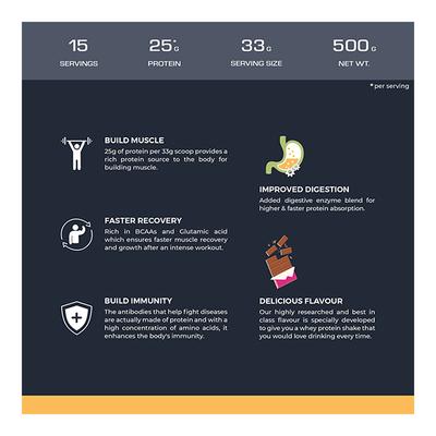 Nutrabay Gold Concentrate Whey Protein - Rich Chocolate Cream 500 gm - Whey Proteins