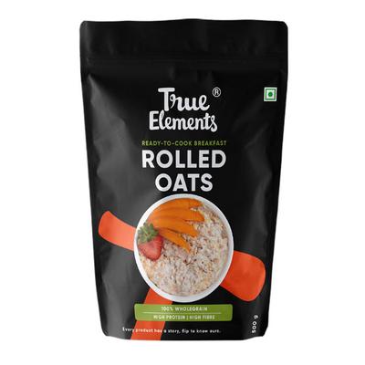 True Elements Rolled Oats 500 gm - Nutritional Bars