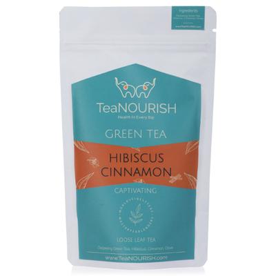 TeaNOURISH Hibiscus Cinnamon Green Tea 100 gm - Teas