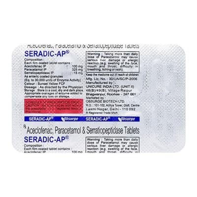 Seradic AP Tablet 10'S - Pain relief-Nsa
