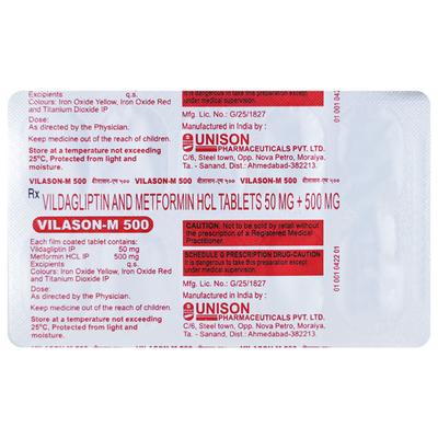 VILASON M 500 Tablet 10's - Diabetes-Ant