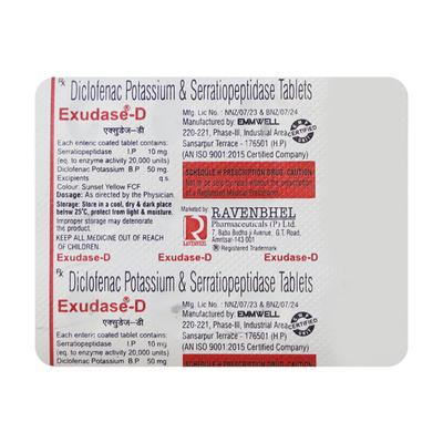 EXUDASE D Tablet 10's - Pain relief-Nsa