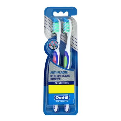 Oral B Pro Health Anti Plaque Crisscross Soft Toothbrush 2's - Toothbrushes