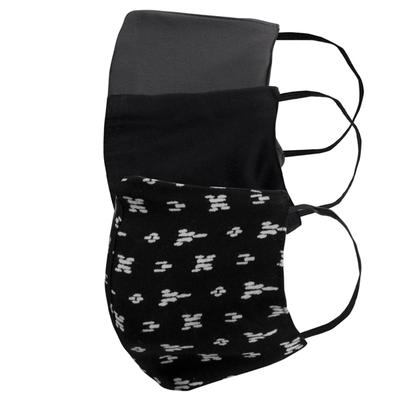 Faballey Ash Grey 3 Ply Pleated Reusable Mask Set (3 Pcs) - Face Mask