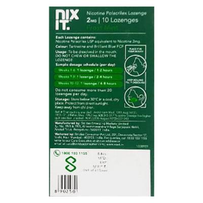 Nixit Maha Nicotine SF Lozenges 2 mg - Frost Mint 10's - Nicotine Gums/Lozenges
