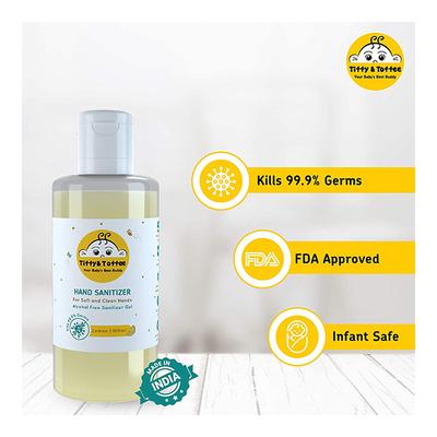 Tiffy & Toffee Non-Alcoholic Hand Sanitizer - Tulsi 500 ml + Non-Alcoholic Hand Sanitizer - Lemon 100 ml - Baby Skin Care