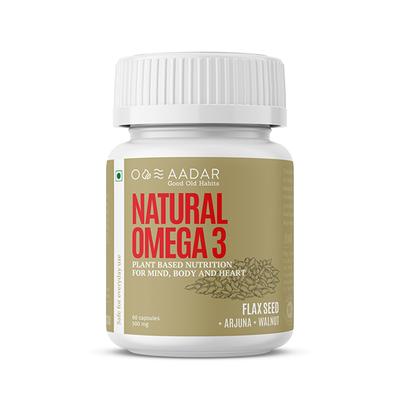AADAR Natural Omega-3 500 mg Capsule (Pack of 2 x 60's) - Omega Fish Oil Fatty Acids