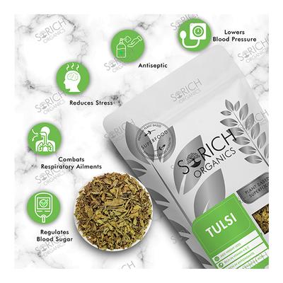 Sorich Organics Dried Leaves - Tulsi 100 gm - Herbal Dietary Supplement