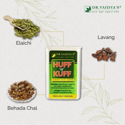 Dr. Vaidya's Huff N Kuff Lozenges (Pack of 3 x 50's) - Speciality Medicines