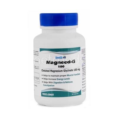 HealthVit Magneed-G 100 (Chelated Magnesium Glycinate 100 mg) Capsule 60's - Calcium And Minerals