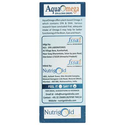 AquaOmega - EPA and DHA Drops 30 ml - Omega Fish Oil Fatty Acids