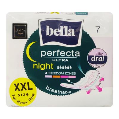 Bella Perfecta Ultra Night Ultrathin Sanitary Napkins Covered with Silky Drai 7's (XXL) - Sanitary Napkins