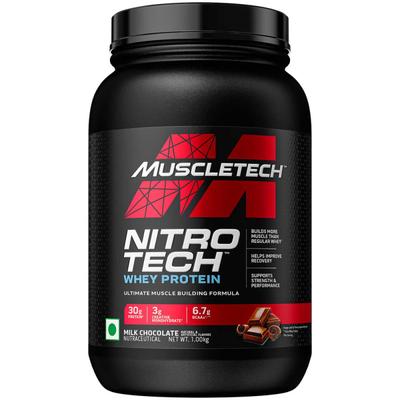MuscleTech Nitro Tech Whey Protein Powder - Milk Chocolate 1 kg - Whey Proteins