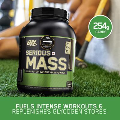 Optimum Nutrition (ON) Serious Mass Powder - Chocolate Flavour 3 lb - Workout Essentials