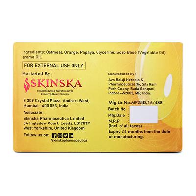 SKINSKA NATURALS OATMEAL ORANGE & PAPAYA Soap 125gm - Dry Skin-Emo