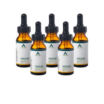 Age Ayurveda Nasja Herbal Nasal Drops Oil (Pack of 5 x 30 ml) - Speciality Medicines