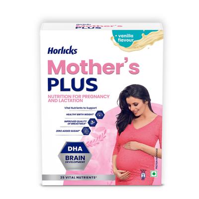 Mother's Plus Horlicks No Added Sugar Powder - Vanilla Flavour 400 gm - Nutritional Supplements