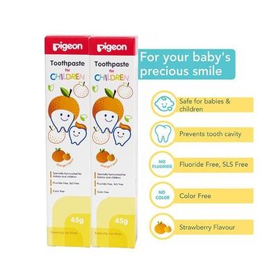 Pigeon Children Toothpaste Combo - Orange (Pack of 2 x 45 gm) - Baby Oral Care