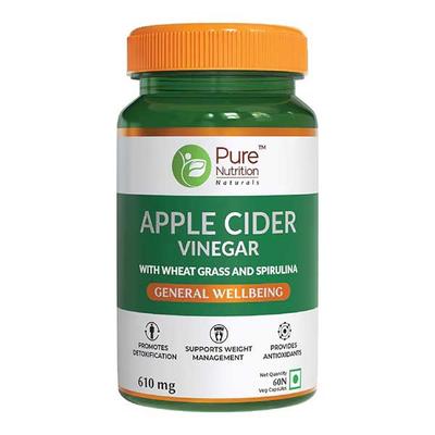 Pure Nutrition Apple Cider Vinegar 610 mg Veg Capsule 60's - Apple Cider Vinegar - Acv