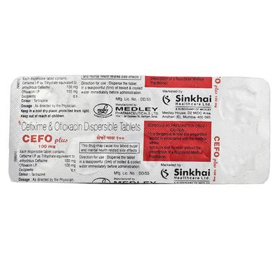 Cefo Plus 100mg Tablet 10'S - Bacterial Infections-Cep