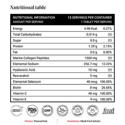 YourHappyLife Collagen Fizz with 1500 MG Korean Marine Collagen Peptides, Hyaluronic Acid, Biotin for Youthful Skin - Hair & Skin