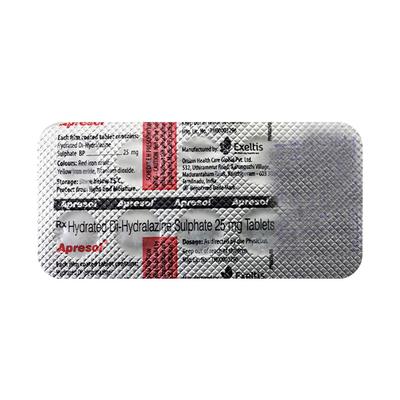 Apresol 25mg Tablet 10'S - Hypertension-Vas