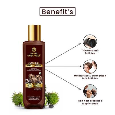Khadi Organique Hair Cleanser - Castor Oil 200 ml - Personal Care (Ayush)