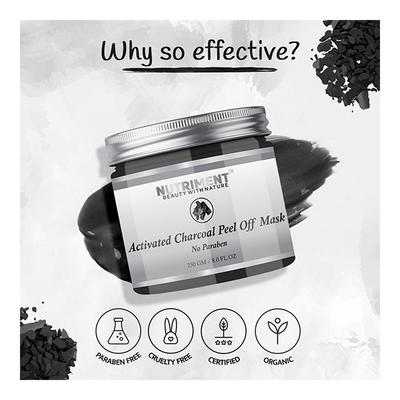 Nutriment Peel Off Mask - Activated Charcoal 250 gm - Masks & Peels