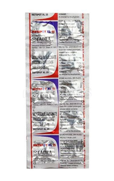 Metspot XL 25mg Tablet 10'S - Hypertension-Bet