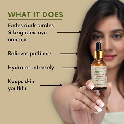 Nature Trail AM to PM Under Eye Serum with Caffeine, Matcha Green Tea, Vit C, Hyaluronic Acid 30 ml - Under Eye Creams & Serums