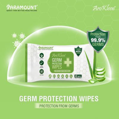 AroKleen Germ Protection Wipes (150 mm x 200 mm) (Pack of 12 x 48's) 1's - Facial Wipes & Tissues