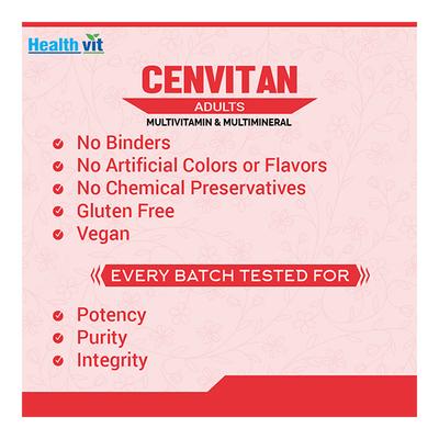 HealthVit Cenvitan Adults (Multivitamin & Multimineral) Tablet 60's - Multi-Vitamins