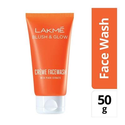 Lakme Blush & Glow Creme Face Wash with Peach Extracts 50 gm - Face Wash & Cleansers