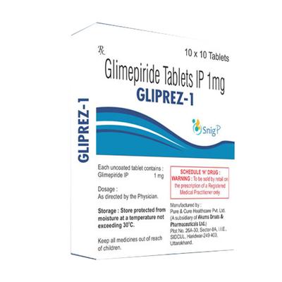 GLIPREZ 1mg Tablet 10's - Diabetes-Ant