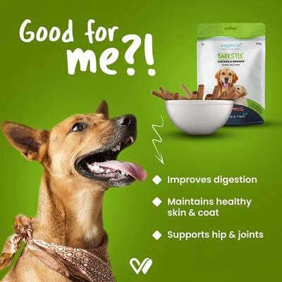 Wiggles Barkstix Dog Treats - Chicken & Banana 100 gm - Petfood