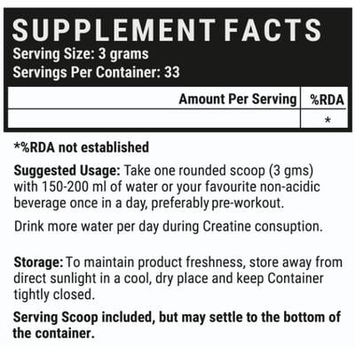 Inlife Micronized Creatine Monohydrate Powder 100 gm - Workout Essentials