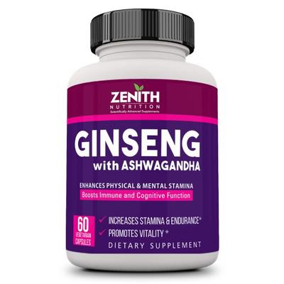 Zenith Nutrition Ginseng with Ashwagandha Capsules 60's - Sexual Care