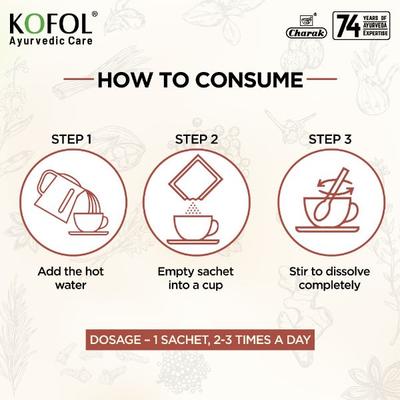 Kofol Ayurvedic Sugar Free Sip Powder (Pack of 10 x 3 gm) - Cough Syrup