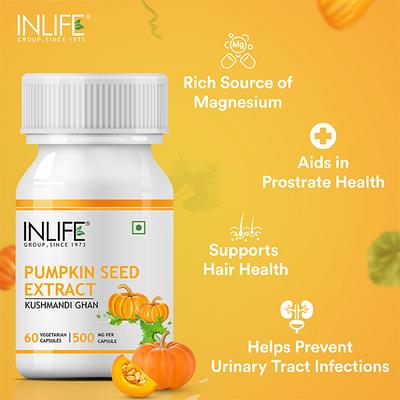 INLIFE Pumpkin Seed Extract Capsules 60's - Calcium And Minerals