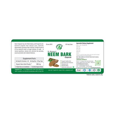Dr. Bhargav's Neem Bark Veg Capsule 60's - Pure Herbs