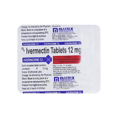 IVERNORM 12 Tablet 4's - Parasitic Worms-Ant