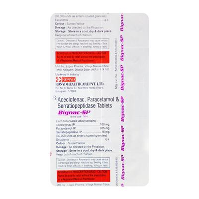 BIGNAC SP Tablet 10's - Pain relief-Nsa